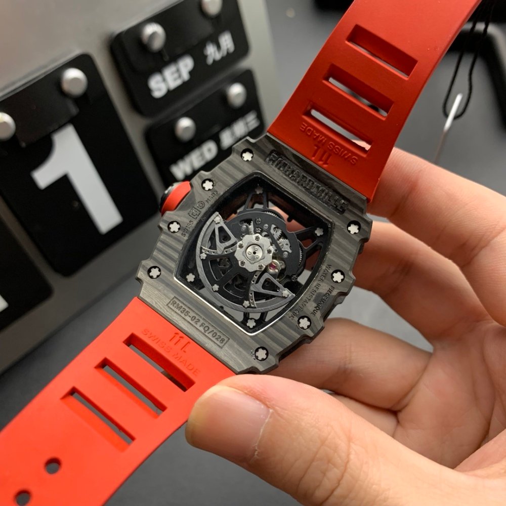 Richard Mille RM35-02 Carbon Fiber Skeleton Dial Mens Watch