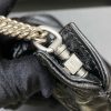 Cloud bag Mini leather shoulder bag Cloud-shaped underarm bag Wax leather black/antique silver 681632