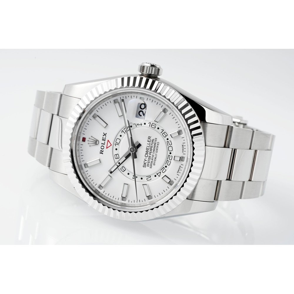 ROLEX Sky-Dweller 326934 904L SS ZF 1:1 Best Edition White Dial on SS Bracelet A2824