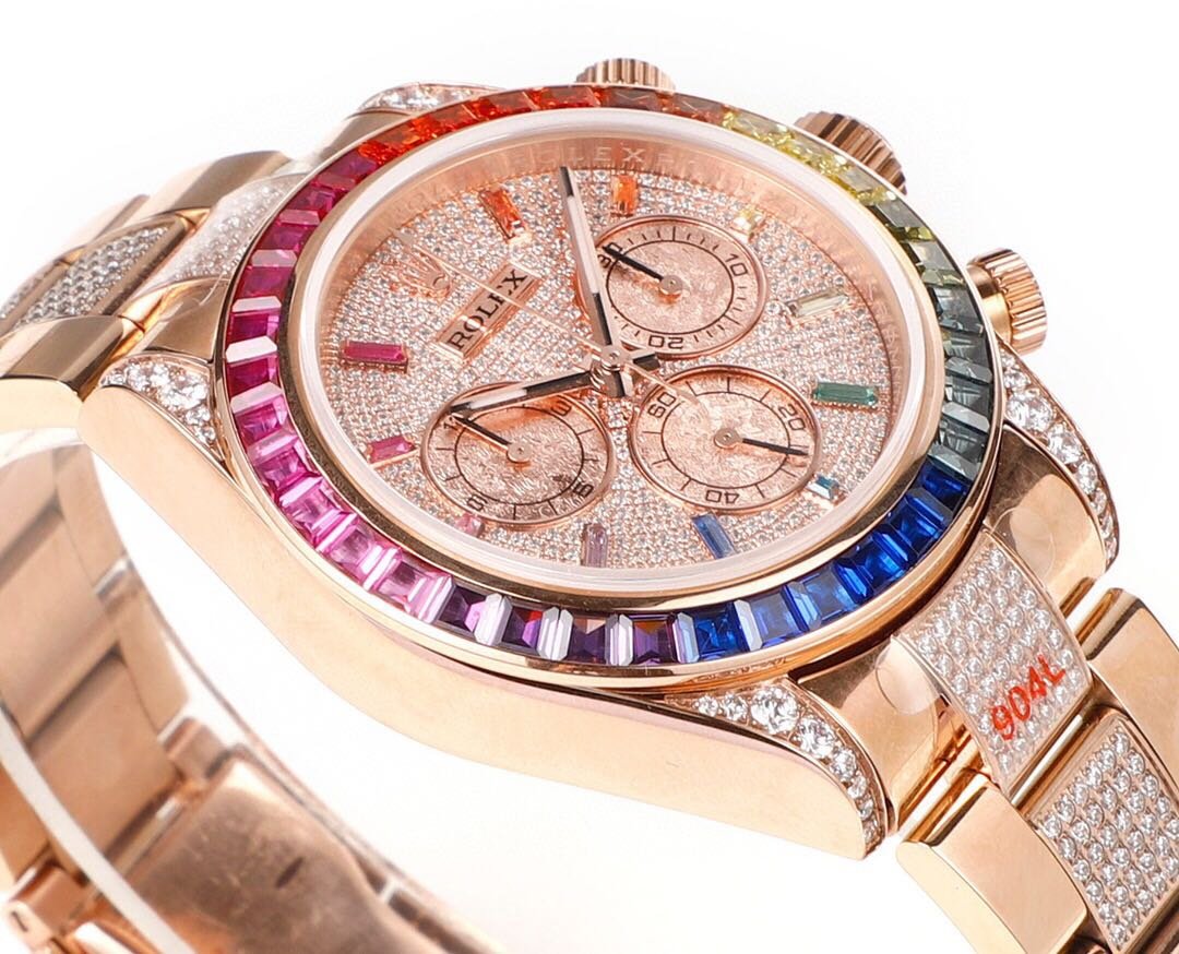 Rolex Over the top of the Rainbow - Rolex rainbow Ring Datona Platinum eye Cal.7750 mechanical timing