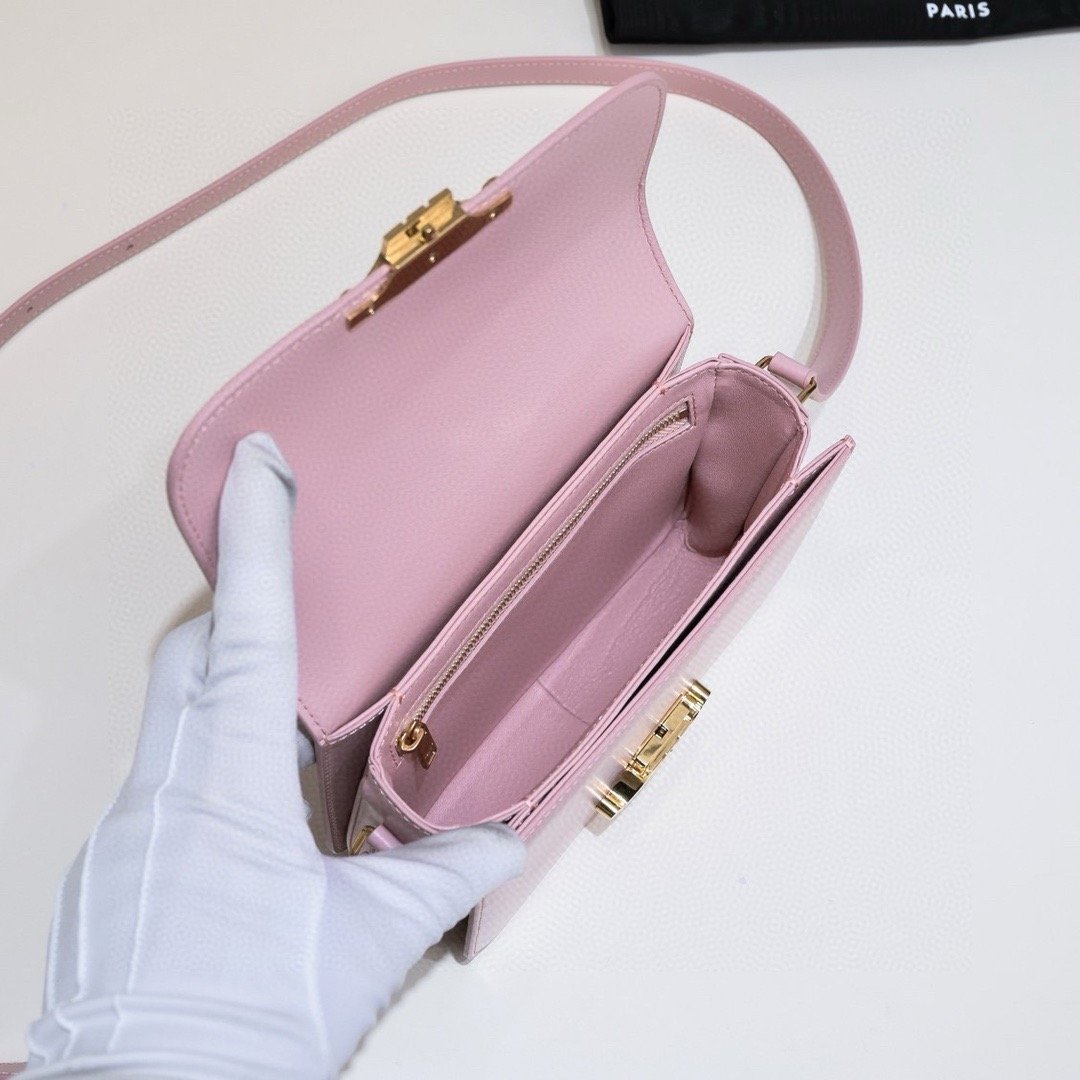 Celline Triomphe Small Box Leather Sakura Pink