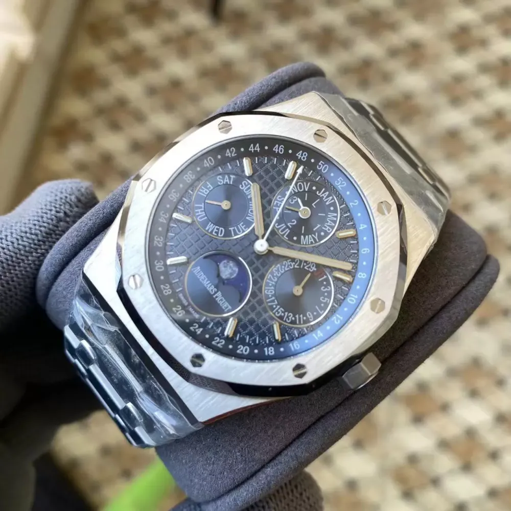 AP Royal Oak 41mm Complicated 26574 SS APS F1:1 Best Edition Blue Dial on SS Bracelet A5134 (CHS)
