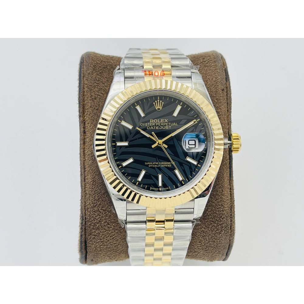 Rolex Datejust 126231 Black Palm Dial Gold Jubilee Bracelet Swiss Clone Movement