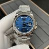 Rolex Day-Date 228206 Blue Roman Dial Steel White Gold Swiss Clone Movement