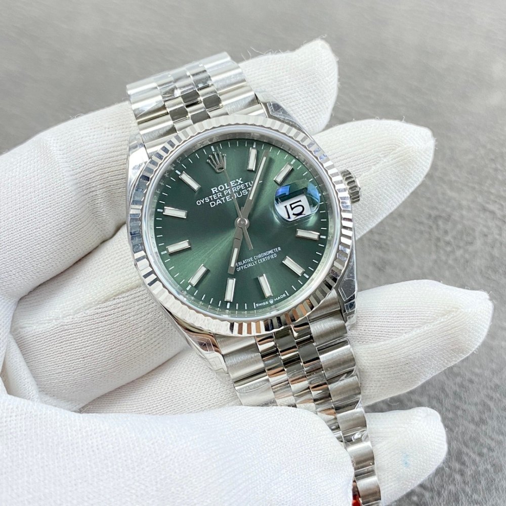 Rolex Datejust 126334 White Gold Green Dial Jubilee Bracelet Swiss 3235 Movement