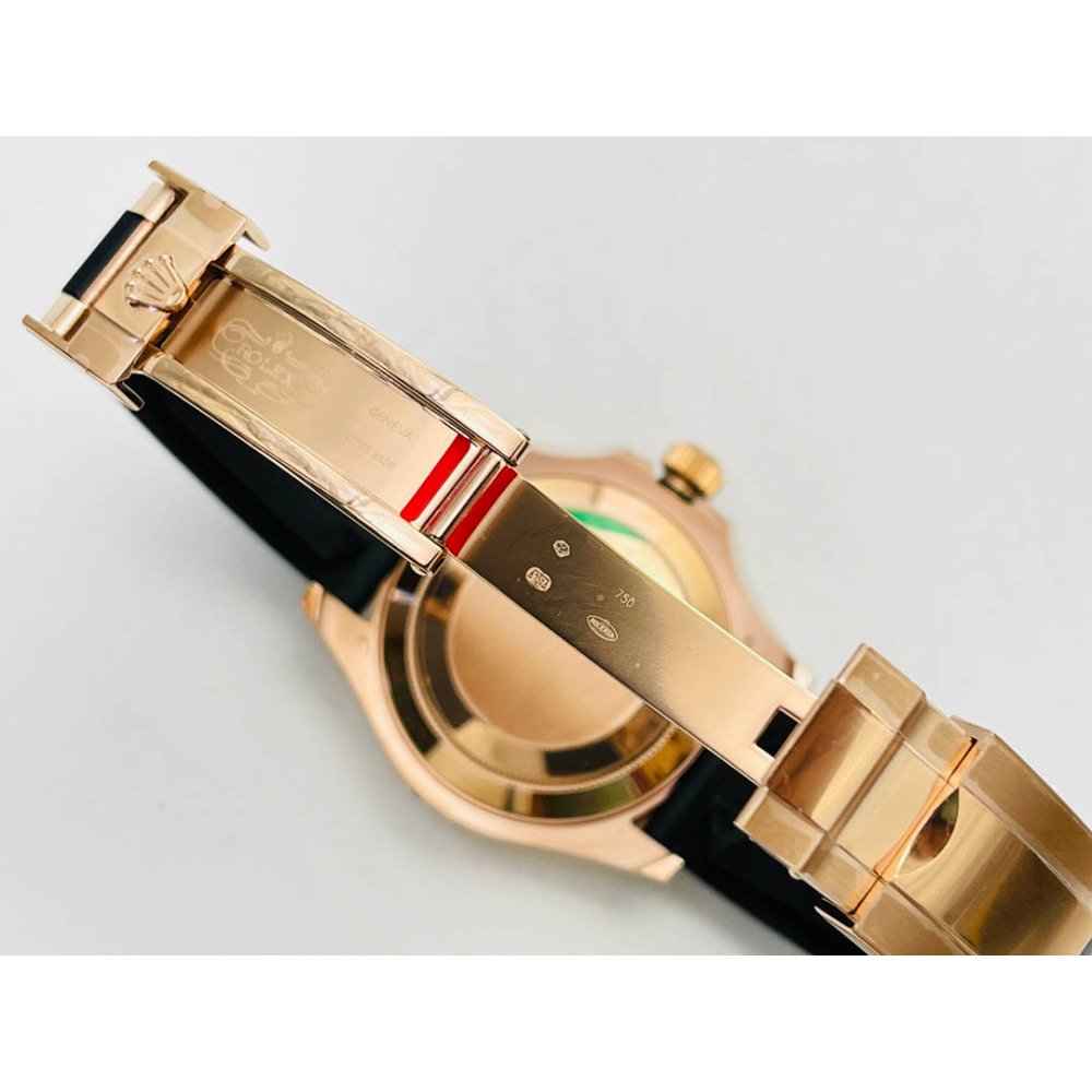 Rolex Yacht-Master 116655 Yellow Gold Black Ceramic Bezel Rubber Strap 3235 Movement
