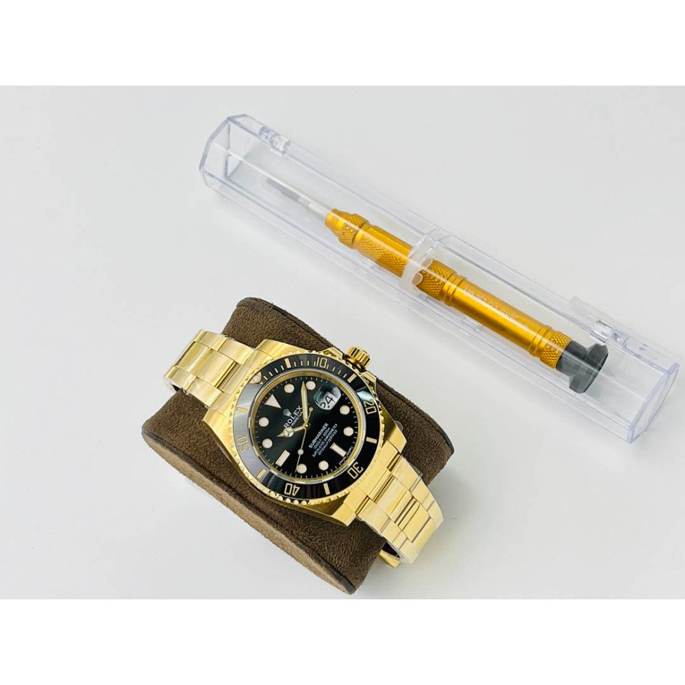 Rolex Submariner All Gold Black Dial Black Ceramic Bezel Swiss 3135 Movement