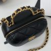 Chanel 22P small round box makeup bag sweetly feel makeup bag AS3066W980