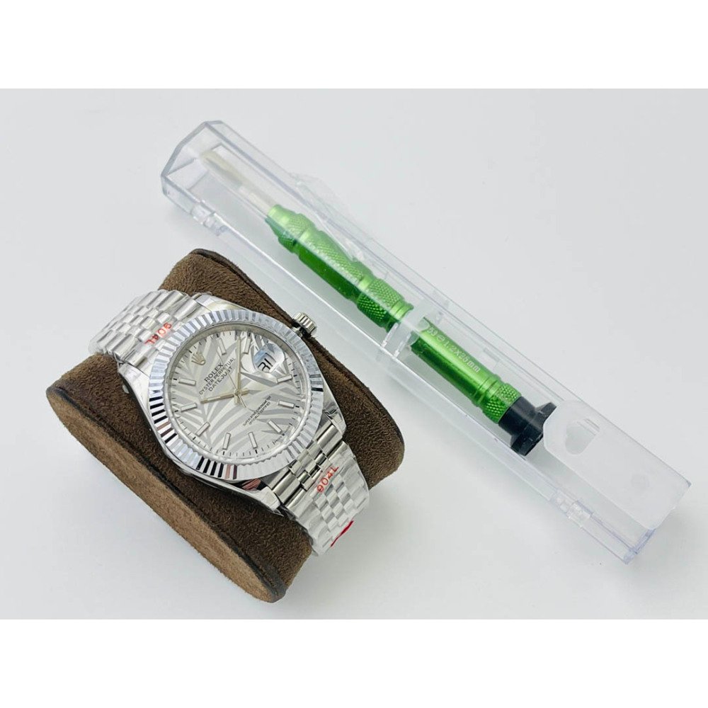 Rolex Datejust 126231 White Palm Dial White Gold Jubilee Bracelet Swiss Clone Movement