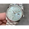 Rolex DayDate 228236 40mm GMF 1:1 Best Edition Ice Blue Dial Fluted Bezel on SS Bracelet A3255 or A2836 (Tungsten Heavy Version)
