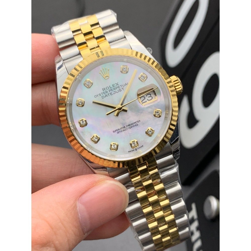 Rolex Datejust 126233 White Jubilee Gold Steel Swiss Clone Movement