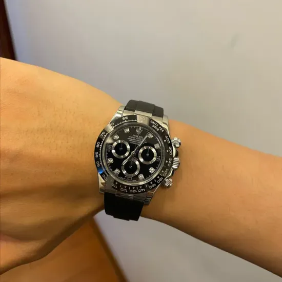 Rolex Daytona White Gold Black Dial Oysterflex Strap 116519LN-0025 Unworn