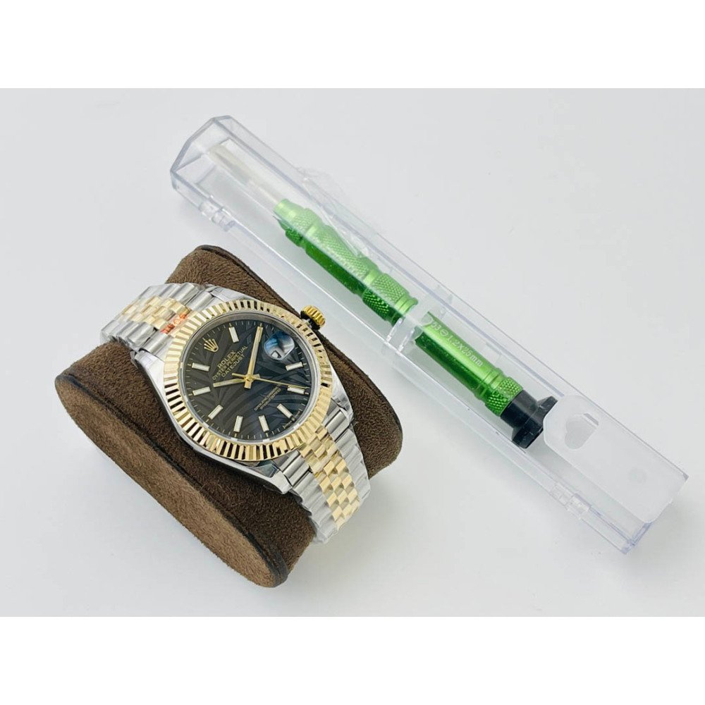 Rolex Datejust 126231 Black Palm Dial Gold Jubilee Bracelet Swiss Clone Movement