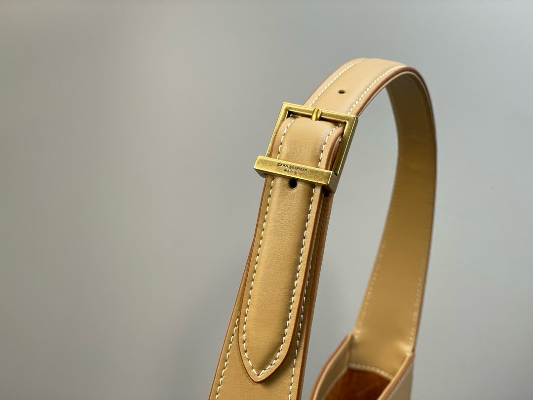 【𝑳𝑬 𝟓 𝑨 𝟕】𝙍𝙤𝙨𝙚 same style smooth plain leather 𝙃𝙊𝘽𝙊 handbag Plain leather Tabby Gold/Apricot 𝟔𝟓𝟕𝟐𝟐𝟖