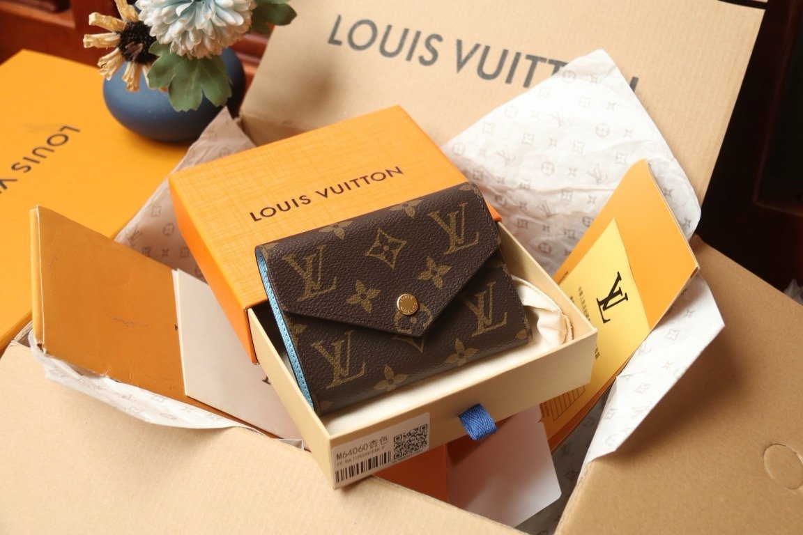 LV Monogram Blue Card Holder