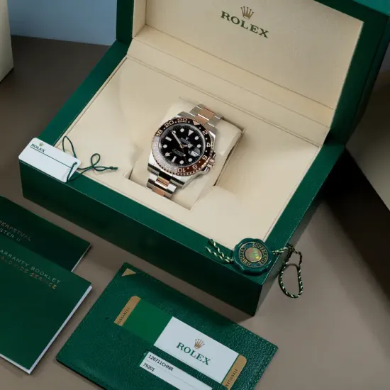 Rolex GMT-Master II Root Beer Two Tone Black Dial Ref 126711chnr-0002