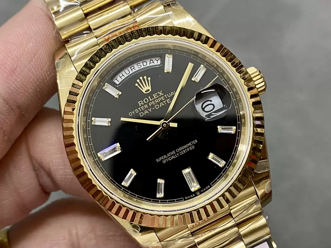 Rolex Day-Date 228238 Rose Gold Black Crystal Dial President Bracelet Swiss 3255 Movement