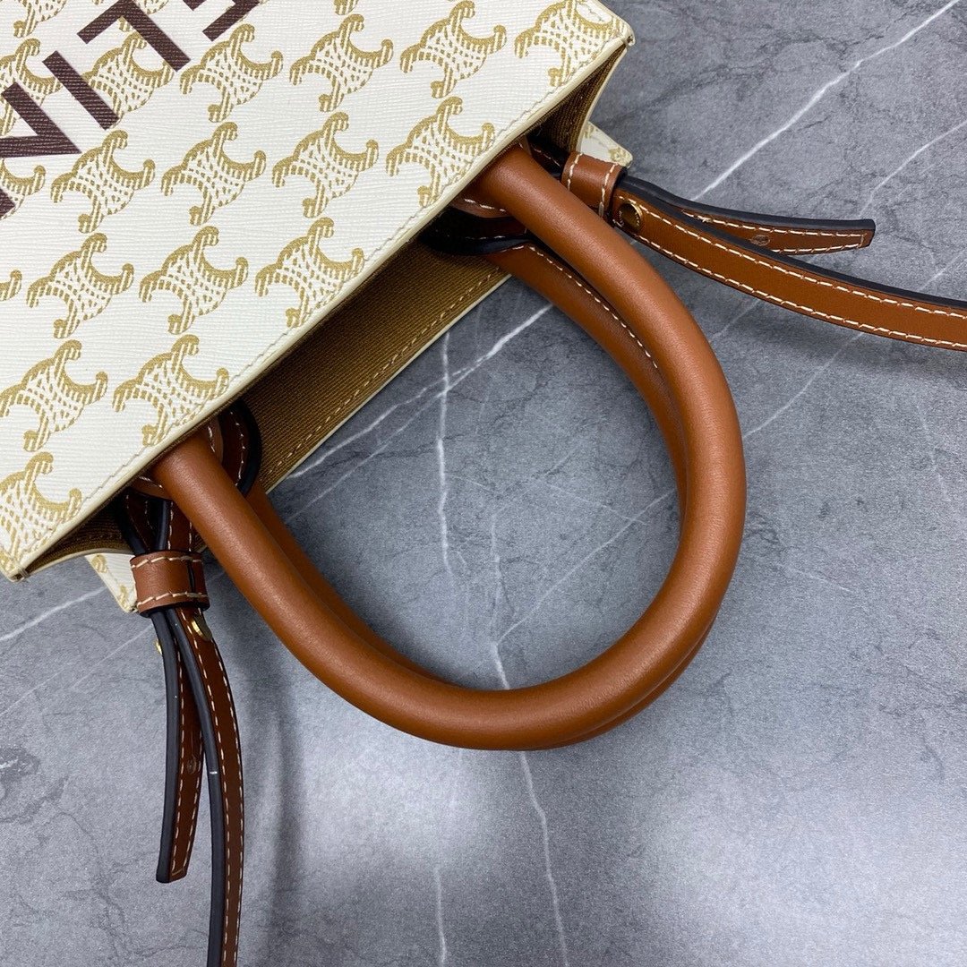 Celline Triomphe Mini Tote Beige 17-20-6