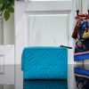 LV embossed light blue embossed wallet wallet card holder