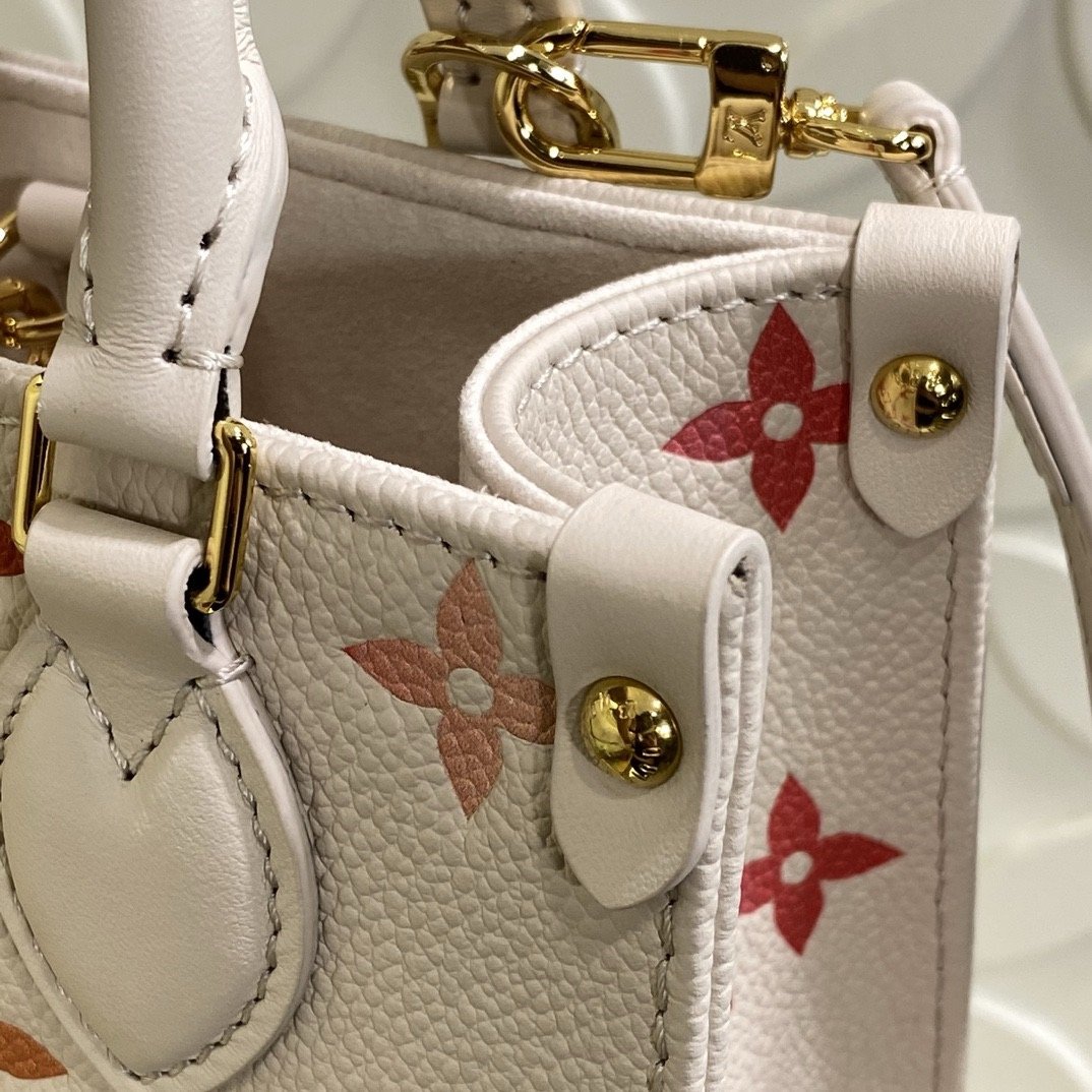 Louis Vuitton OnTheGo BB Handbag Sunrise Aquarelle Series Strawberry Red Silk Screen M47115