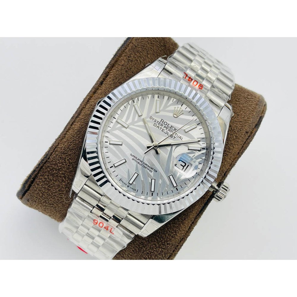 Rolex Datejust 126231 White Palm Dial White Gold Jubilee Bracelet Swiss Clone Movement