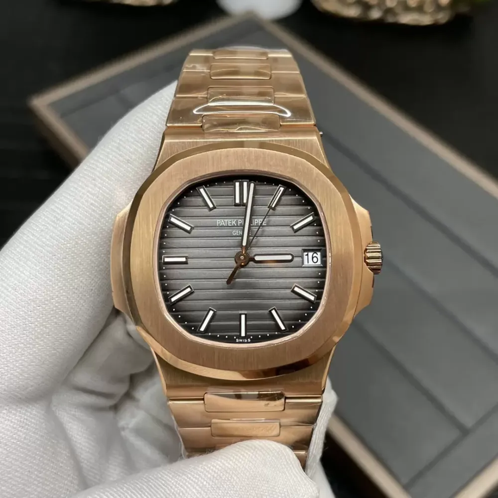 Patek Philippe Nautilus 5711/1R RG 3KF 1:1 Best Edition Brown Textured Dial on RG Bracelet A324 Super Clone V2