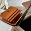 Triomphe compact wallet in shiny calfskin brown monogram