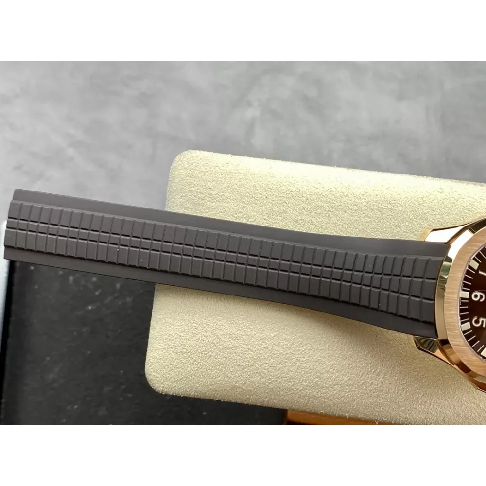 Patek Philippe Aquanaut 5167R-001 RG 3KF Best Edition Brown Dial on Black Rubber Strap A324 Super Clone V3