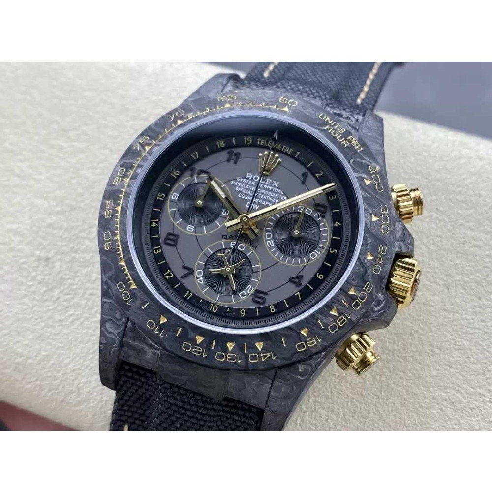 Rolex DIW Modified Datona Carbon Fiber Gray Dial Swiss 4130 Movement