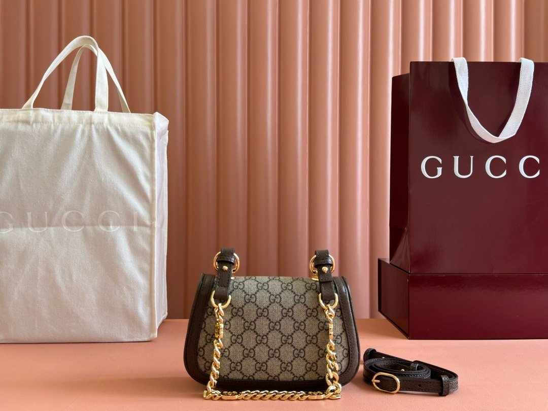 Gucci New Fashion Collection Light Brown Leather Mini Bag 724645