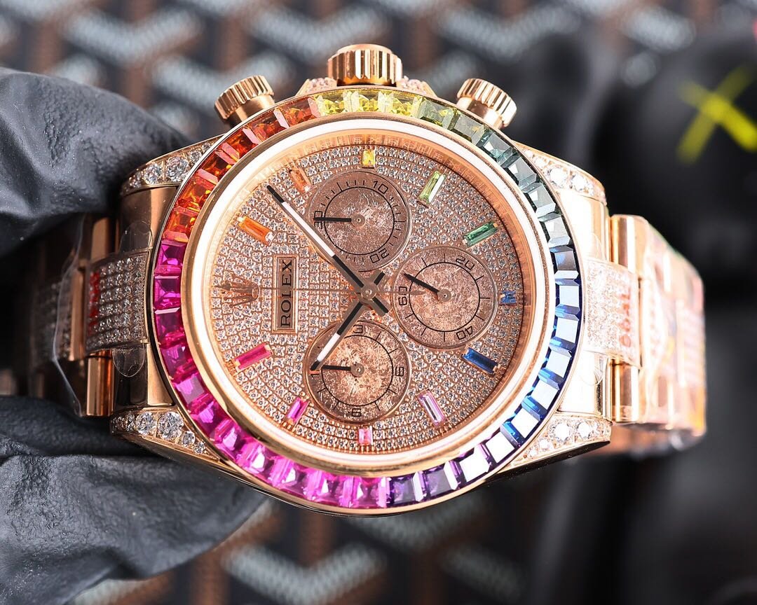 Rolex Over the top of the Rainbow - Rolex rainbow Ring Datona Platinum eye Cal.7750 mechanical timing