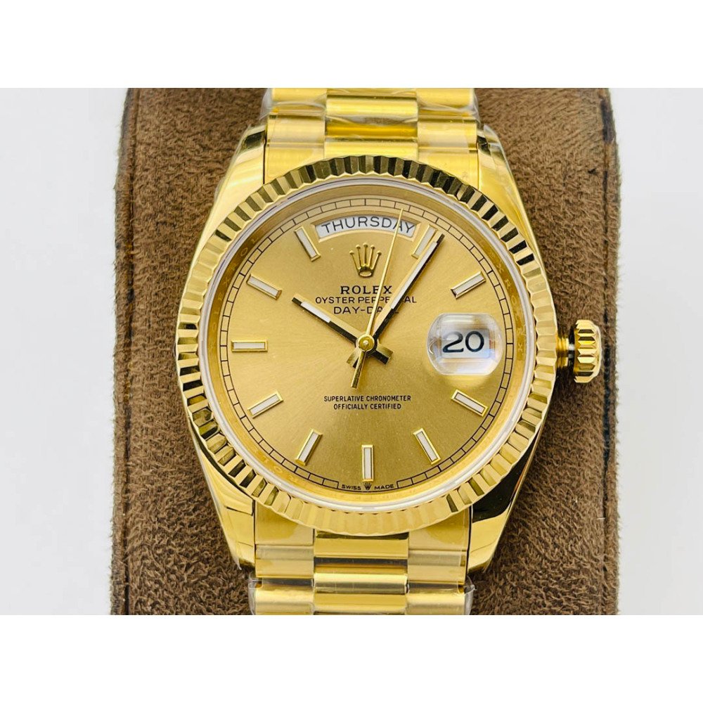 Rolex Day-Date All Gold Champagne Dial Super Clone Swiss 3255 Movement