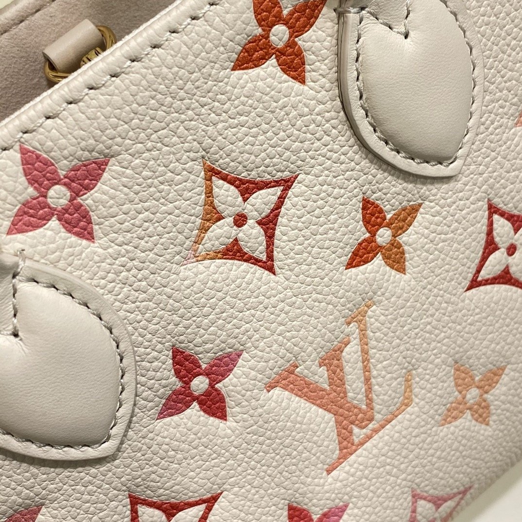 Louis Vuitton OnTheGo BB Handbag Sunrise Aquarelle Series Strawberry Red Silk Screen M47115