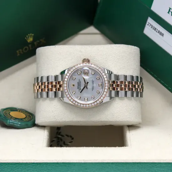 Christmas Promotion -Rolex Lady Datejust 28mm Everose Diamond Bezel Two-Tone 279381 For Women New