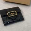 Coach September new signature logo patent leather premium leather wallet