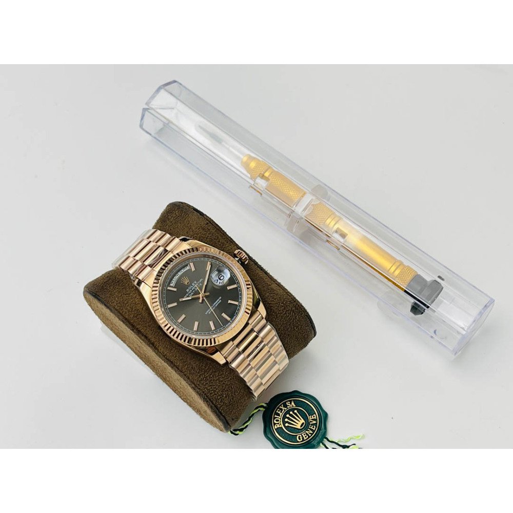 Rolex Day-Date Rose Gold Gray Dial Super Clone Swiss 3255 Movement