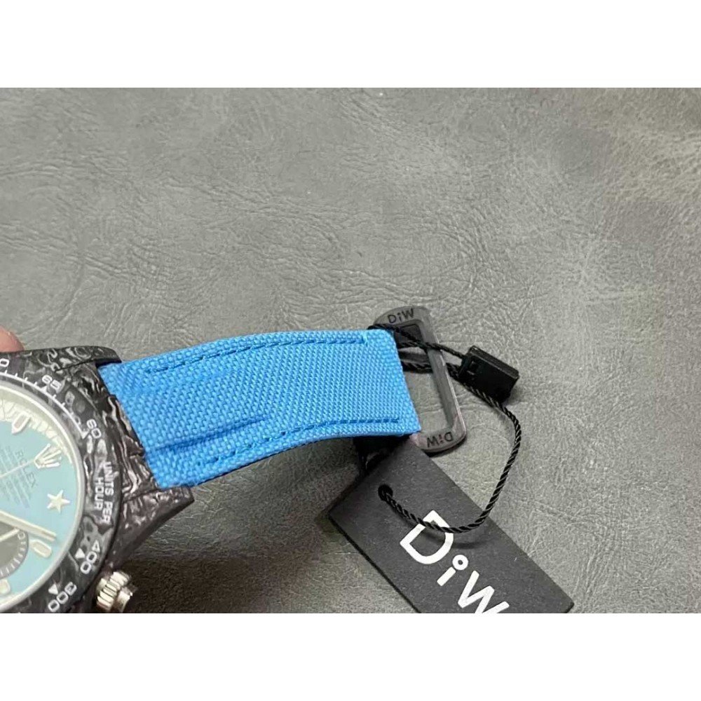 Rolex DIW Modified Datona Carbon Fiber Blue White Dial Swiss 4130 Movement