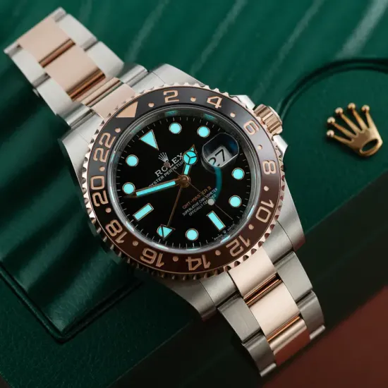 Rolex GMT-Master II Root Beer Two Tone Black Dial Ref 126711chnr-0002