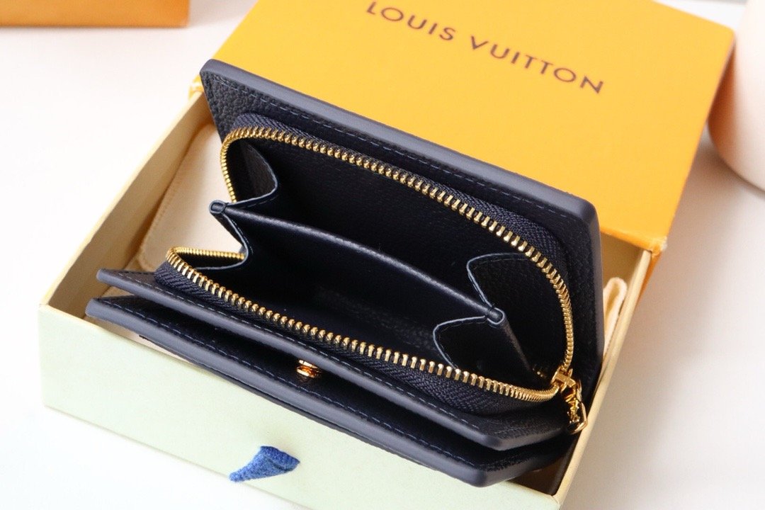 LV Silk Screen Blue Wallet Card Holder Wallet 11×8.5×3.5 cm