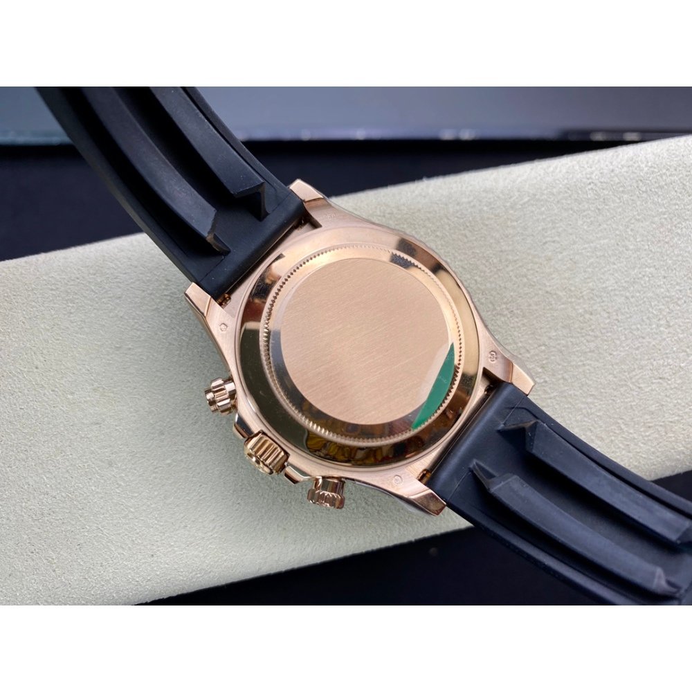 Rolex Daytona 116515 Rose Gold White Dial Rubber Strap A7750 Movement