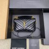 New College Shiny Cracked Mini Messenger Bag Waxed Black Leather/Antique Gold 779430