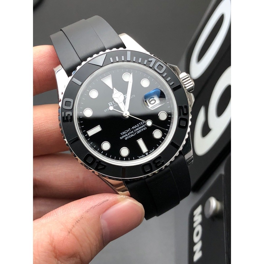 Rolex Yacht-Master 116655 White Gold Black Ceramic Bezel Rubber 3235 Movement