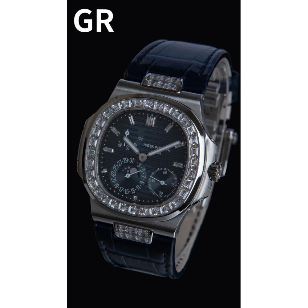 PATEK PHILIPPE Nautilus 5724G-001 SS GRF 1:1 Best Edition Blue Dial on Blue Leather Strap A240