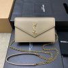 LE CASSANDRE Smooth Leather Envelope Chain Wallet Apricot Lambskin/Gold 743050-2