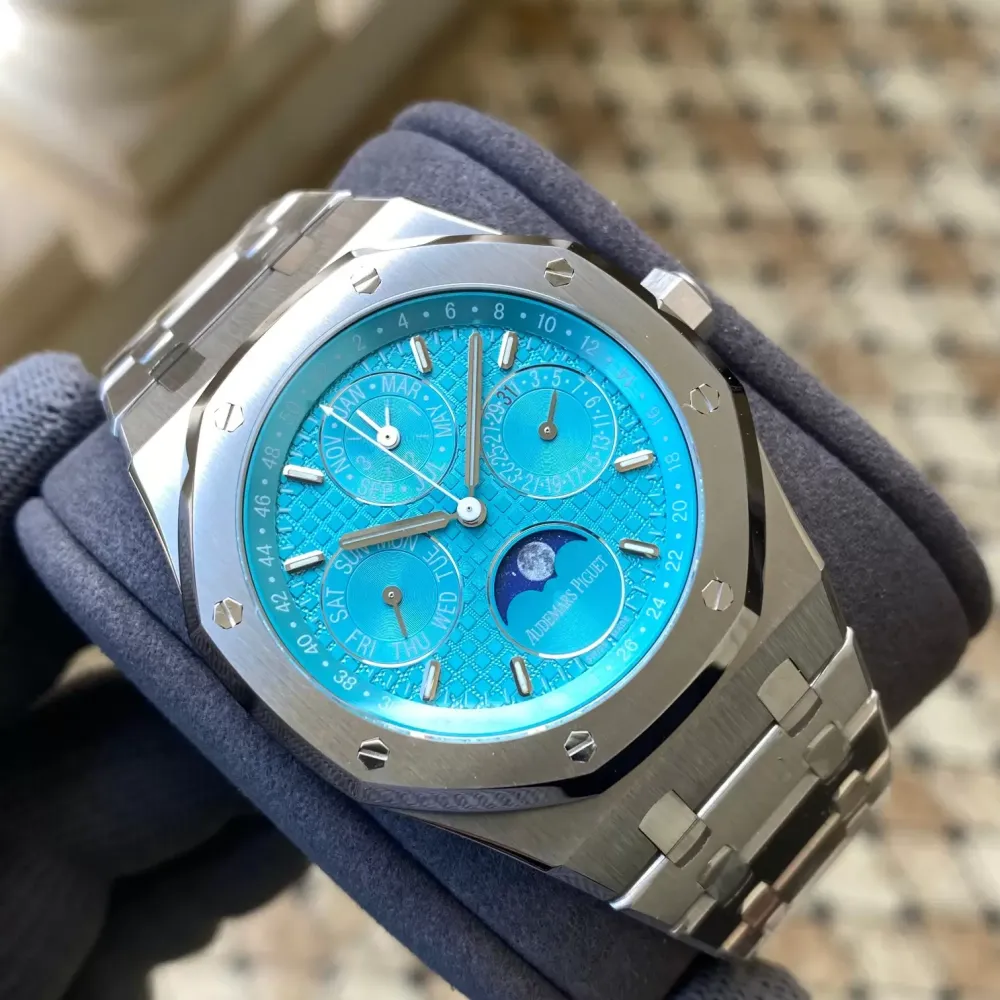 AP Royal Oak 41mm Complicated 26574 SS APS F1:1 Best Edition Tiffany Blue Dial on SS Bracelet A5134 (CHS)
