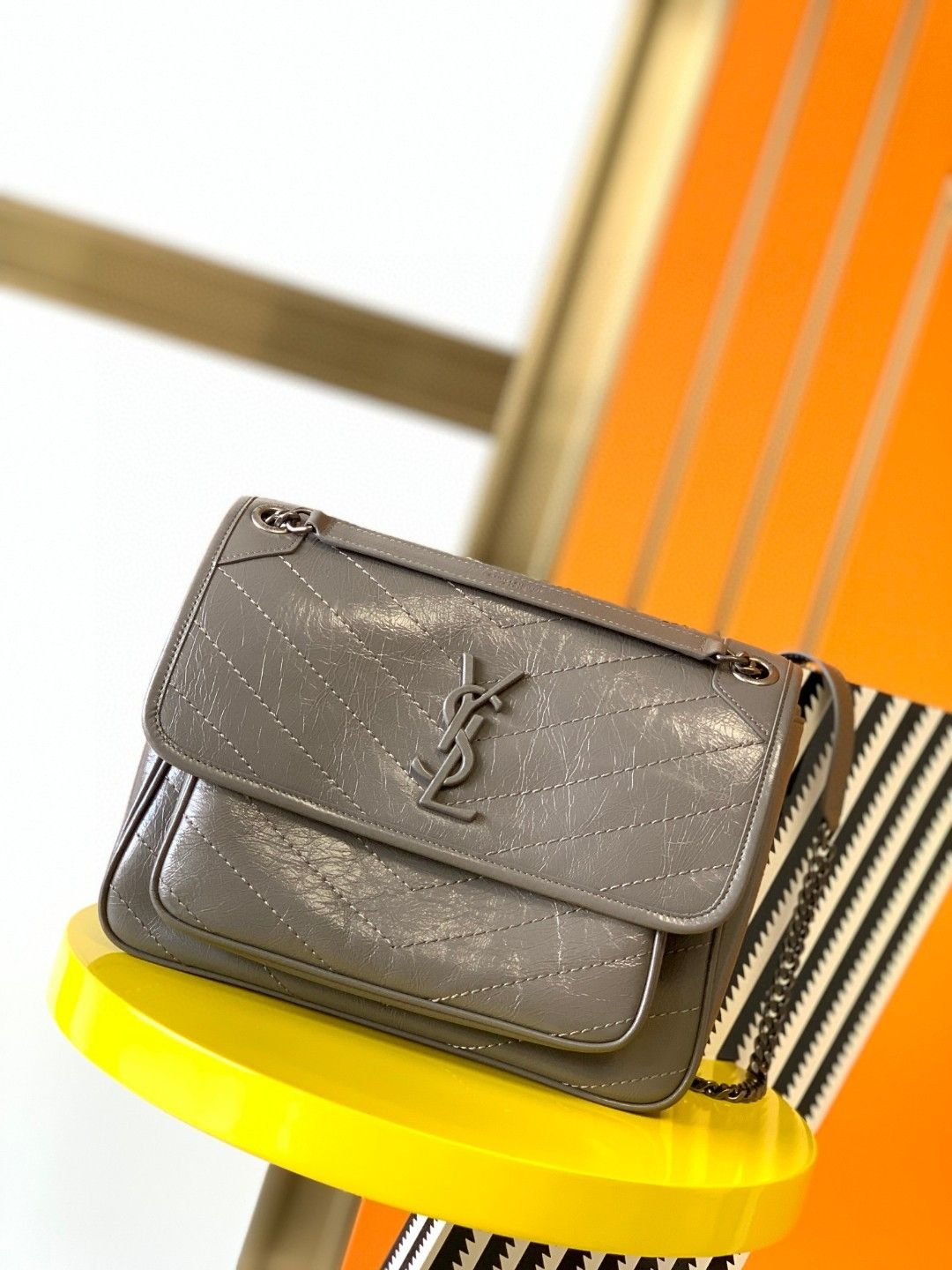 YSL NIKI BABY Retro Leather Handbag