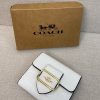 Coach September new signature logo patent leather premium leather wallet