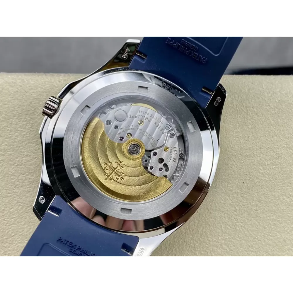 Patek Philippe Aquanaut 5168G-001 SS 3KF Best Edition Blue Dial on Blue Rubber Strap A324 Super Clone V3