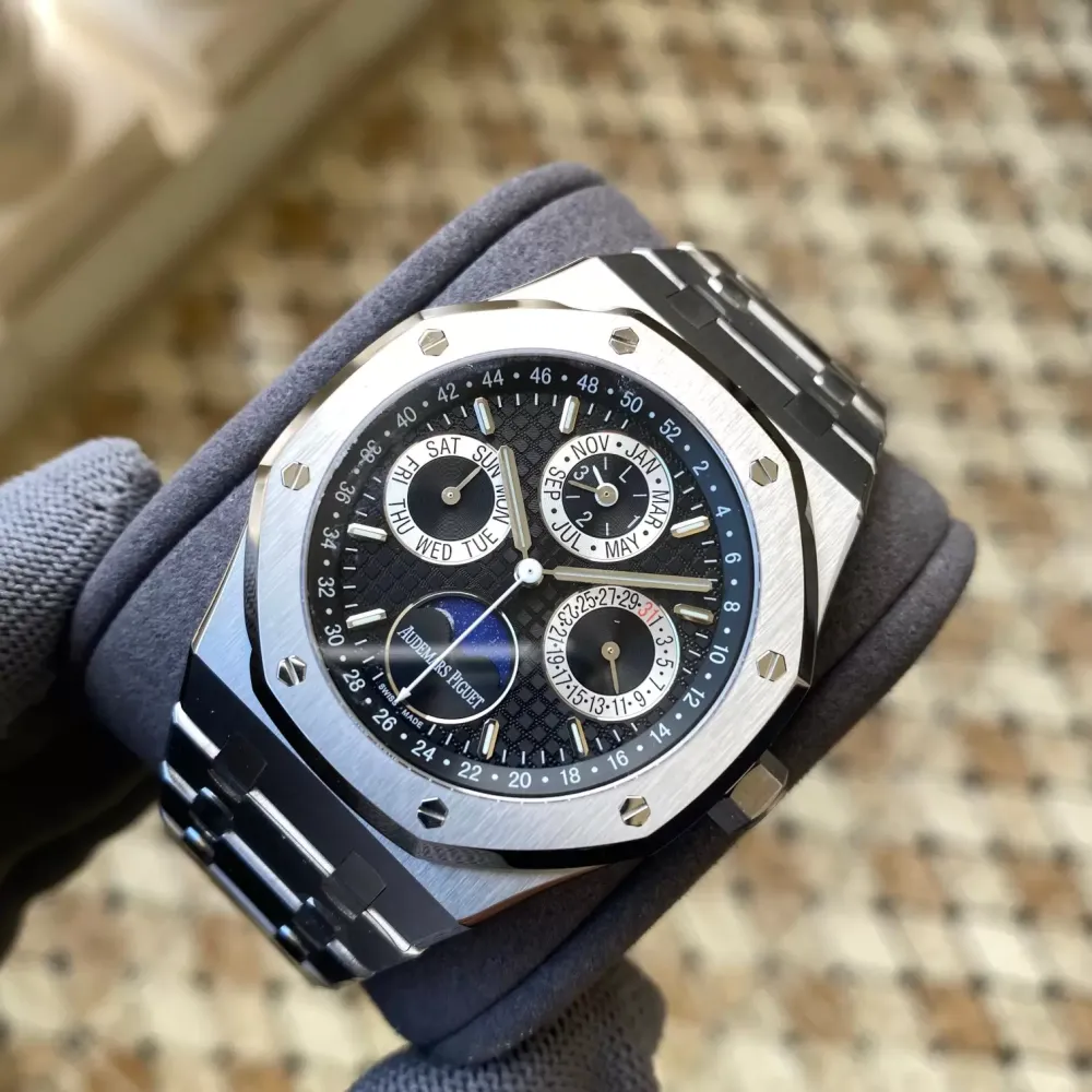 AP Royal Oak 41mm Complicated 26574 SS APS F1:1 Best Edition Black Dial on SS Bracelet A5134 (CHS)
