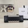 CABAS TRIOMPHE MINI HORIZONTAL BAG IN EMBROIDERED FABRIC AND COW LEATHER